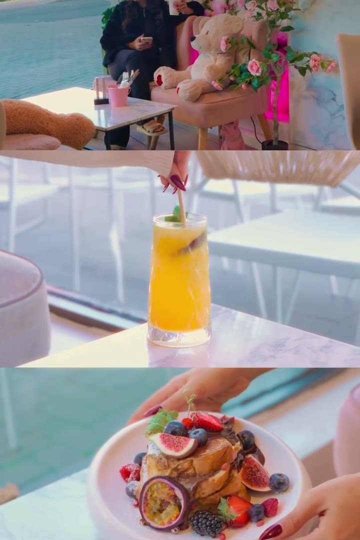 Coco Corner — iced drinks on the marble counter